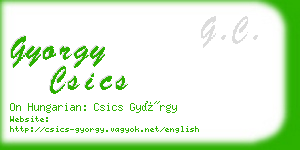 gyorgy csics business card
